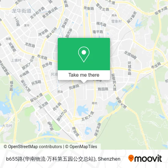 b655路(华南物流-万科第五园公交总站) map