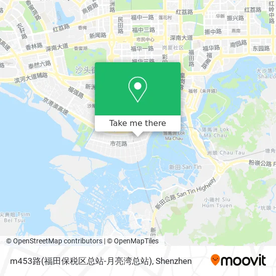 m453路(福田保税区总站-月亮湾总站) map