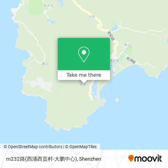 m232路(西涌西贡村-大鹏中心) map