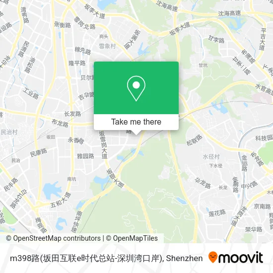 m398路(坂田互联e时代总站-深圳湾口岸) map