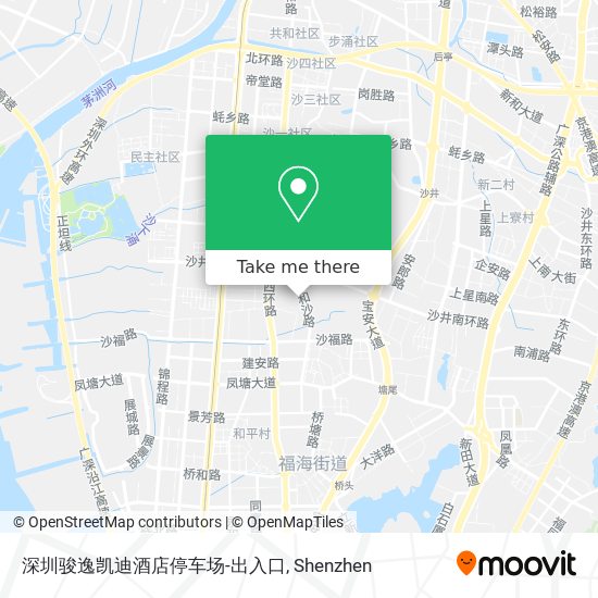 深圳骏逸凯迪酒店停车场-出入口 map