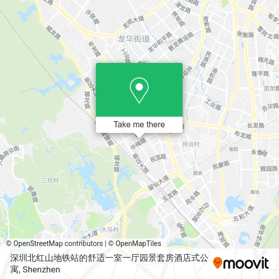 深圳北红山地铁站的舒适一室一厅园景套房酒店式公寓 map