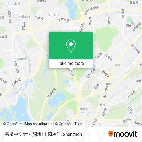 香港中文大学(深圳)上园校门 map
