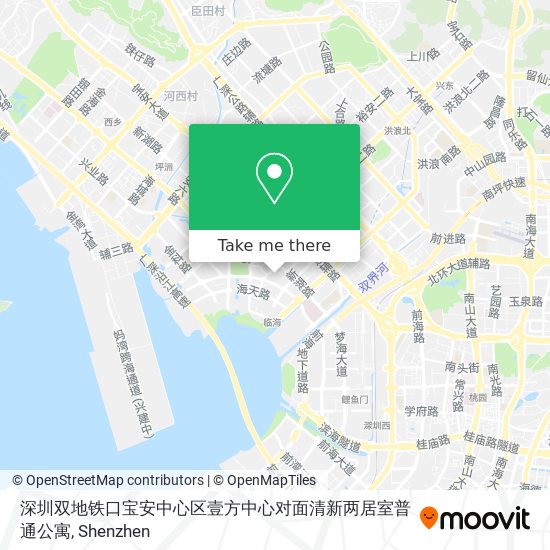 深圳双地铁口宝安中心区壹方中心对面清新两居室普通公寓 map