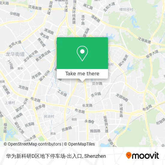 华为新科研D区地下停车场-出入口 map
