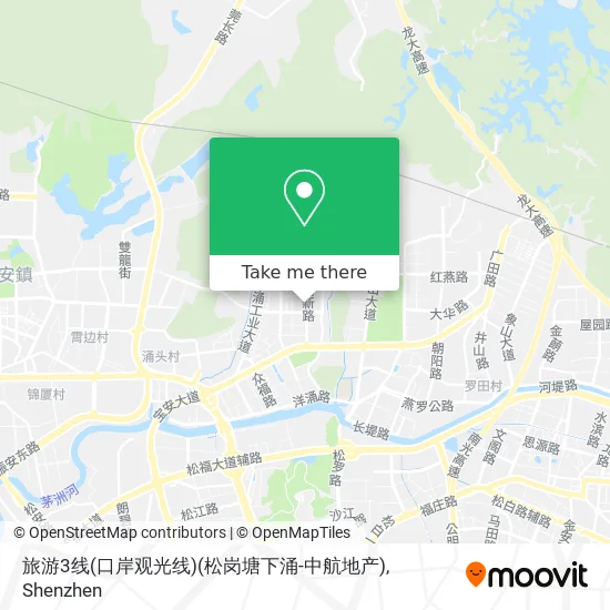 旅游3线(口岸观光线)(松岗塘下涌-中航地产) map