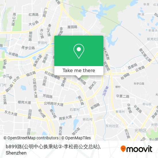 b899路(公明中心换乘站②-李松蓢公交总站) map