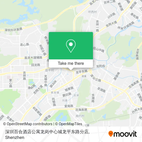 深圳百合酒店公寓龙岗中心城龙平东路分店 map