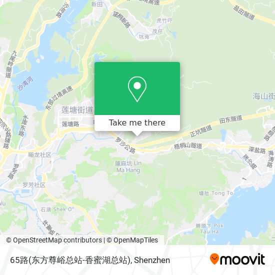 65路(东方尊峪总站-香蜜湖总站) map