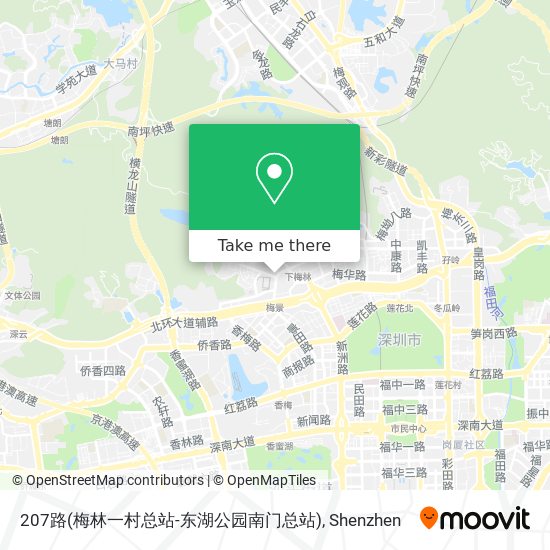 207路(梅林一村总站-东湖公园南门总站) map