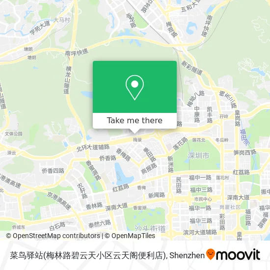 菜鸟驿站(梅林路碧云天小区云天阁便利店) map