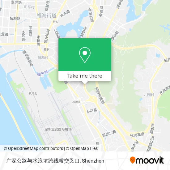 广深公路与水浪坑跨线桥交叉口 map
