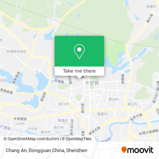 Chang An, Dongguan China map