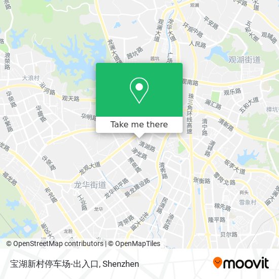 宝湖新村停车场-出入口 map