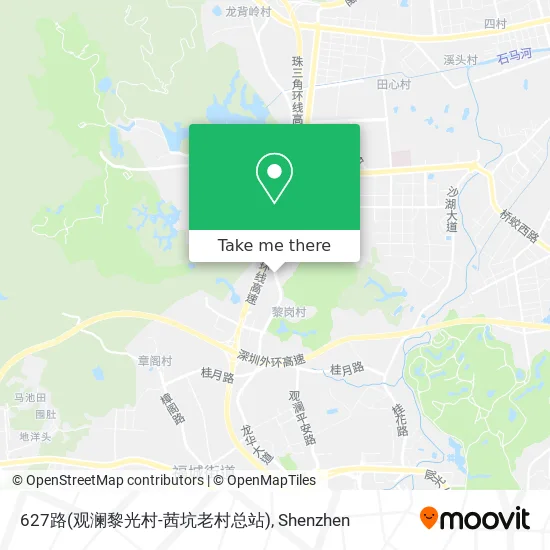 627路(观澜黎光村-茜坑老村总站) map