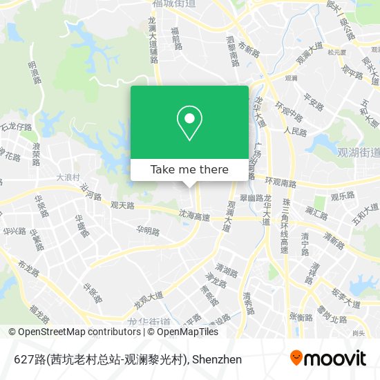 627路(茜坑老村总站-观澜黎光村) map