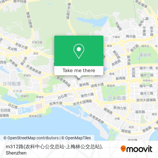 m312路(农科中心公交总站-上梅林公交总站) map