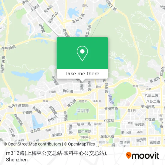 m312路(上梅林公交总站-农科中心公交总站) map