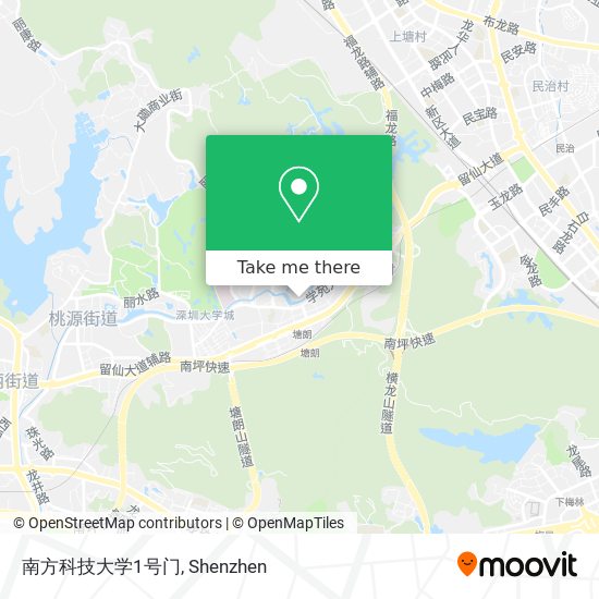 南方科技大学1号门 map