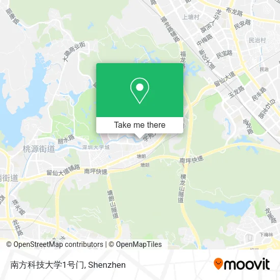 南方科技大学1号门 map