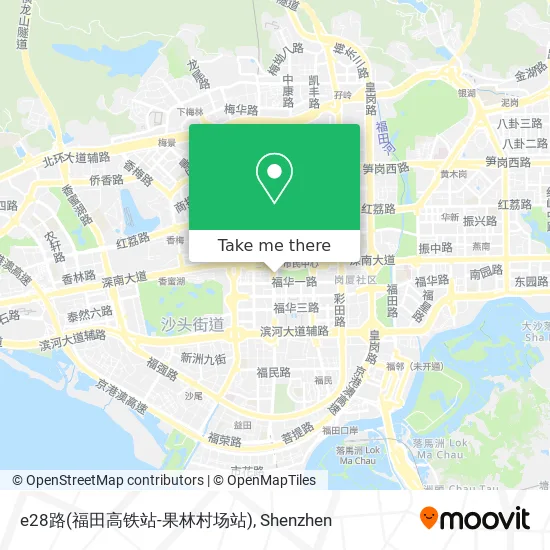 e28路(福田高铁站-果林村场站) map