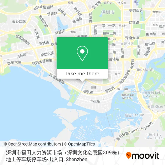 深圳市福田人力资源市场（深圳文化创意园309栋）地上停车场停车场-出入口 map
