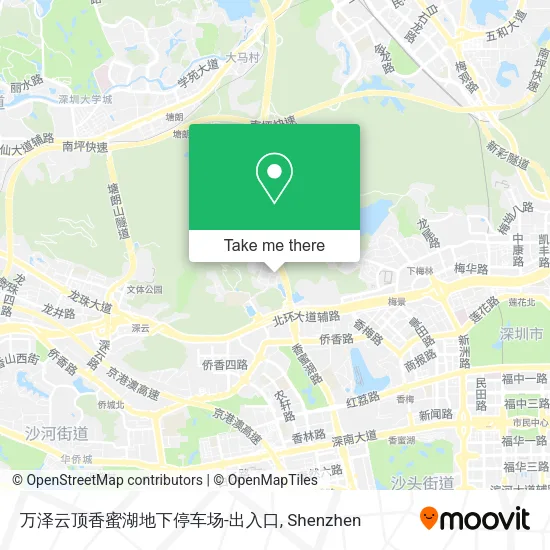 万泽云顶香蜜湖地下停车场-出入口 map