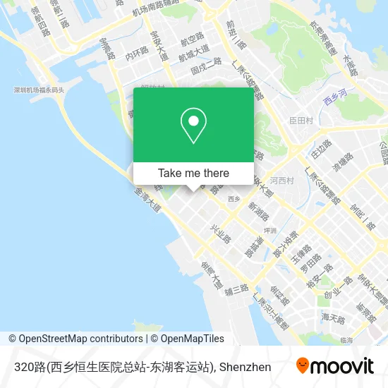 320路(西乡恒生医院总站-东湖客运站) map