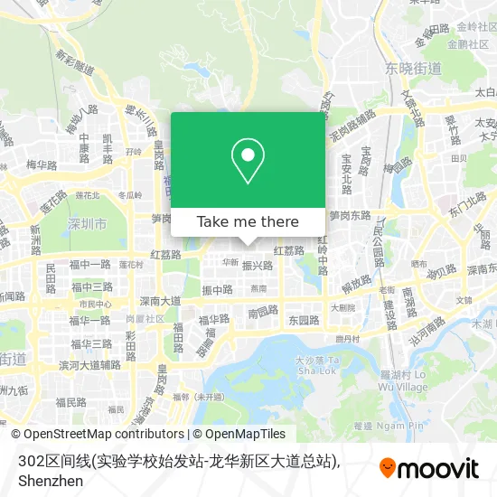 302区间线(实验学校始发站-龙华新区大道总站) map