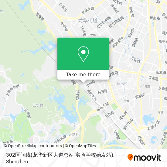 302区间线(龙华新区大道总站-实验学校始发站) map