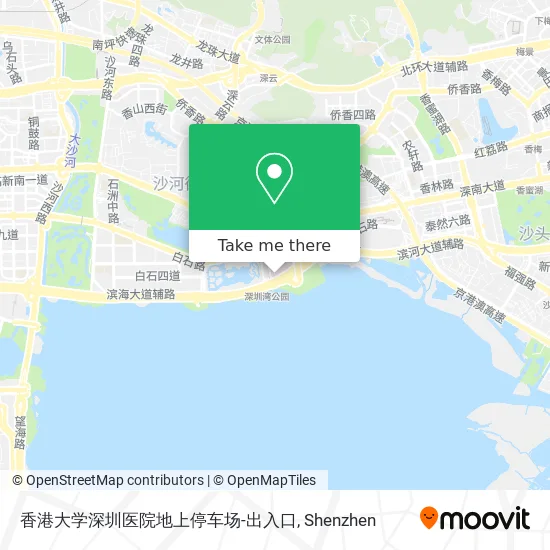 香港大学深圳医院地上停车场-出入口 map