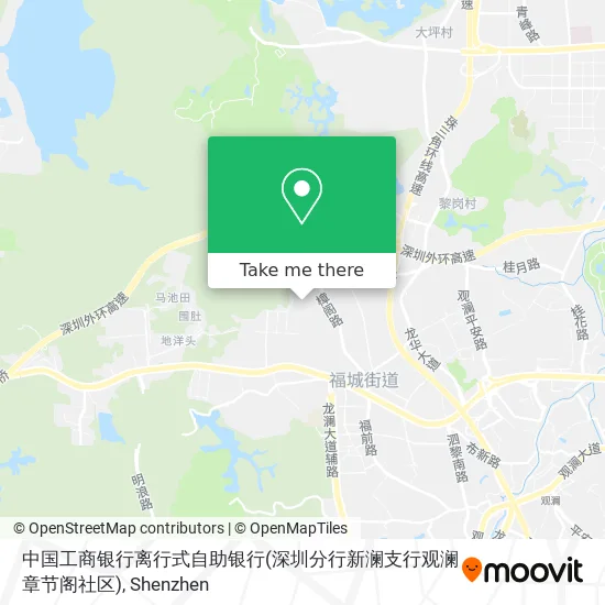 中国工商银行离行式自助银行(深圳分行新澜支行观澜章节阁社区) map