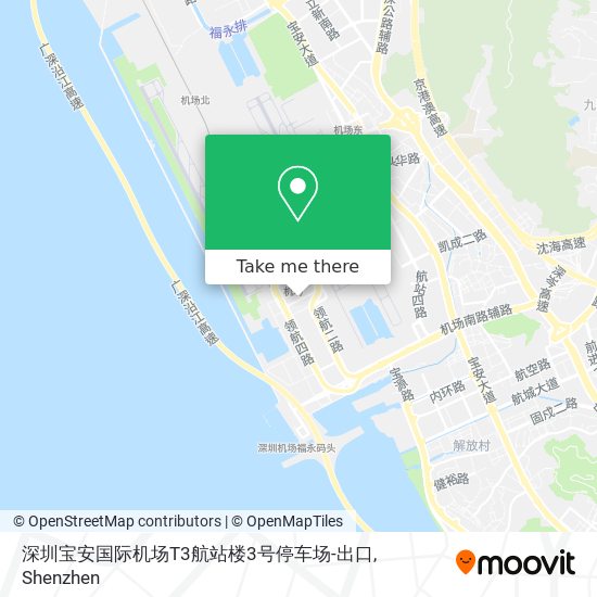 深圳宝安国际机场T3航站楼3号停车场-出口 map