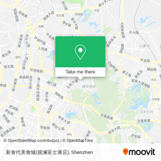 新食代美食城(观澜富士康店) map