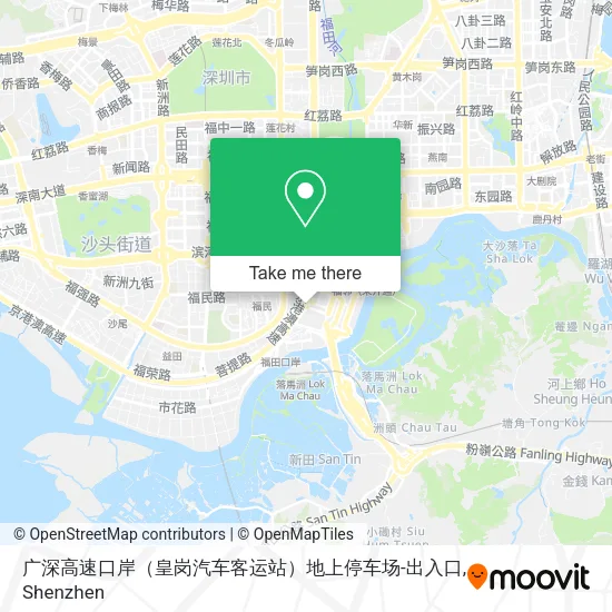 广深高速口岸（皇岗汽车客运站）地上停车场-出入口 map