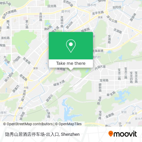 隐秀山居酒店停车场-出入口 map