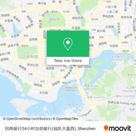 招商银行24小时自助银行(福民大厦西) map
