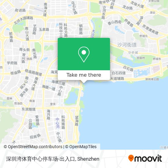深圳湾体育中心停车场-出入口 map