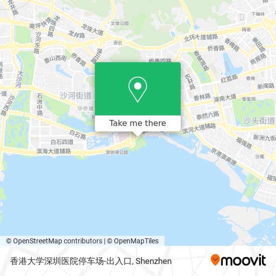 香港大学深圳医院停车场-出入口 map