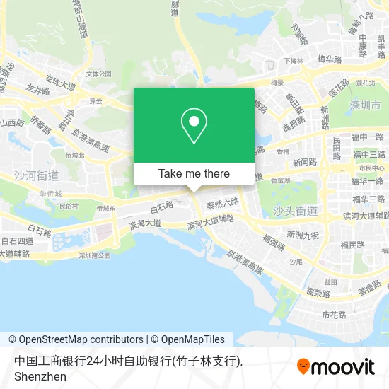 中国工商银行24小时自助银行(竹子林支行) map