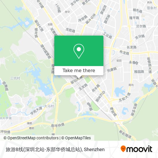 旅游8线(深圳北站-东部华侨城总站) map