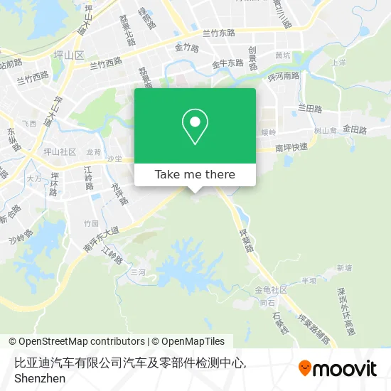 比亚迪汽车有限公司汽车及零部件检测中心 map