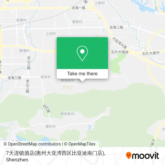 7天连锁酒店(惠州大亚湾西区比亚迪南门店) map