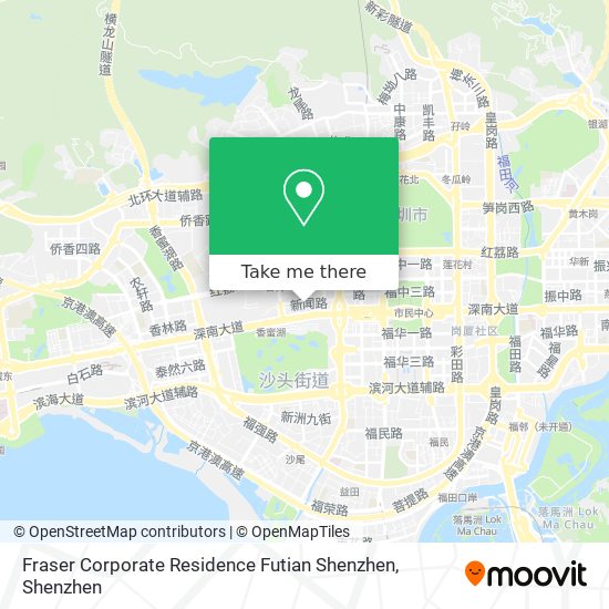 Fraser Corporate Residence Futian Shenzhen map