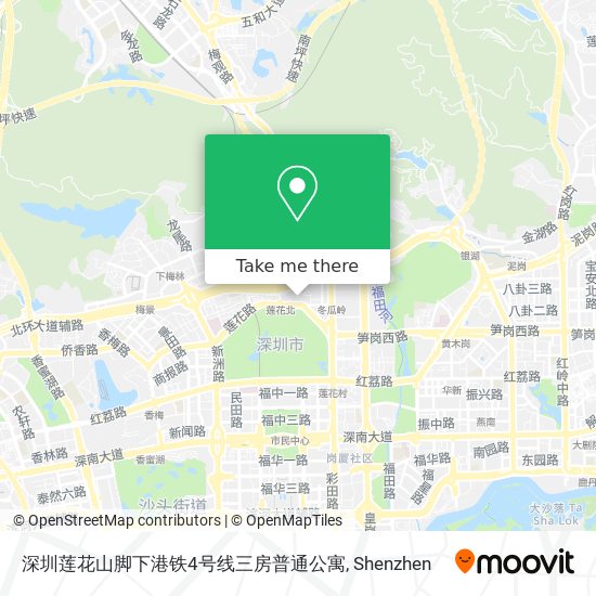 深圳莲花山脚下港铁4号线三房普通公寓 map