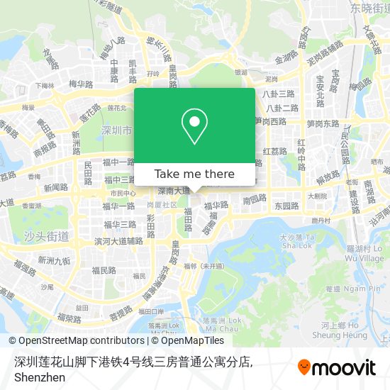 深圳莲花山脚下港铁4号线三房普通公寓分店 map