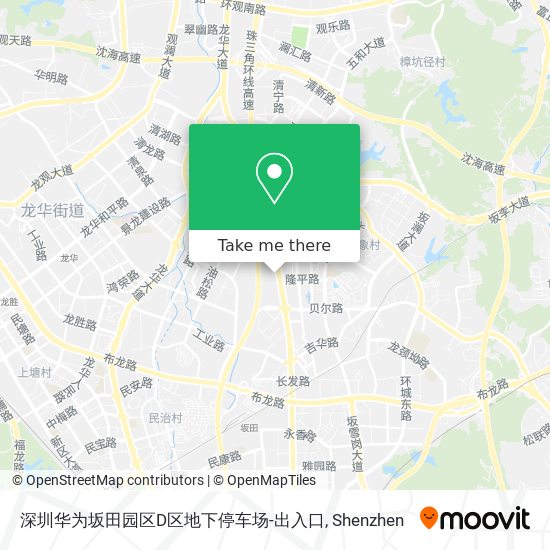 深圳华为坂田园区D区地下停车场-出入口 map
