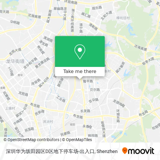 深圳华为坂田园区D区地下停车场-出入口 map