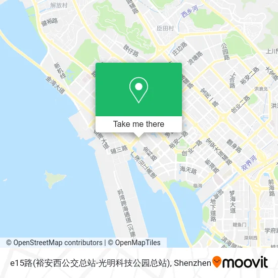 e15路(裕安西公交总站-光明科技公园总站) map