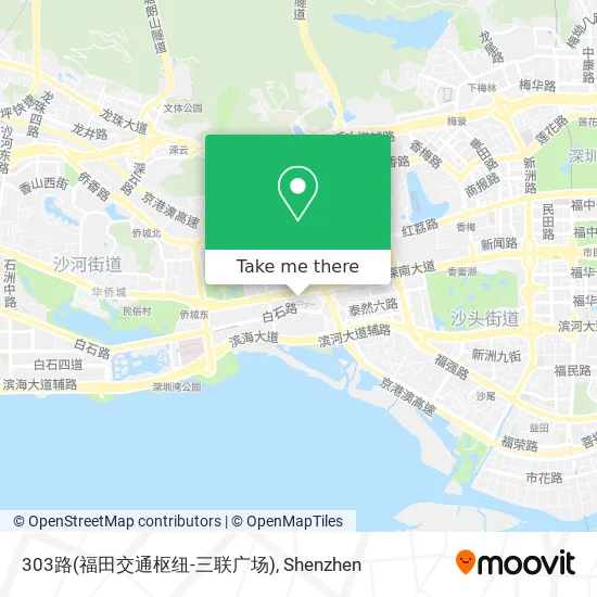 303路(福田交通枢纽-三联广场) map